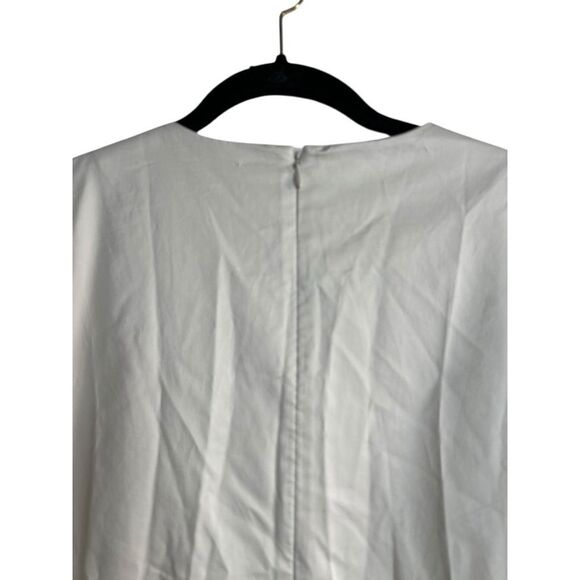 Cos Ruffle Asymmetrical Tunic Top Size 12 Victorian Neutral Elevated Basics - Picture 6 of 14